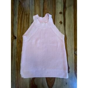 Loft by Ann Taylor XS Pink Sweater Vest with Shoulder Cut Outs